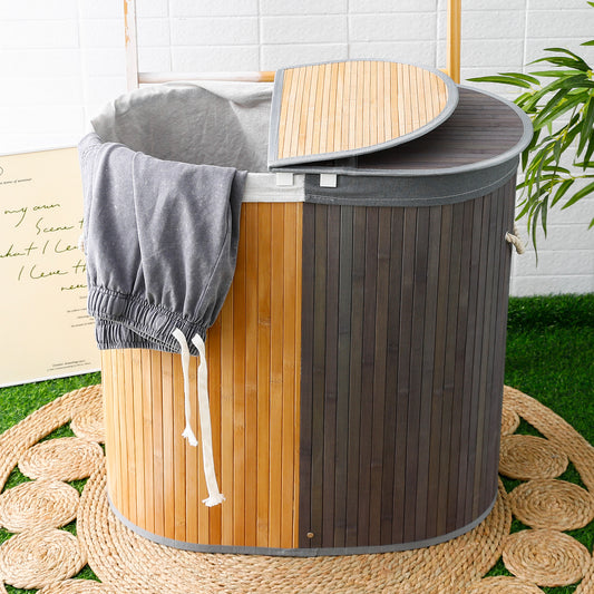 SAVYA HOME bamboo laundry basket - collapsible storage solution
