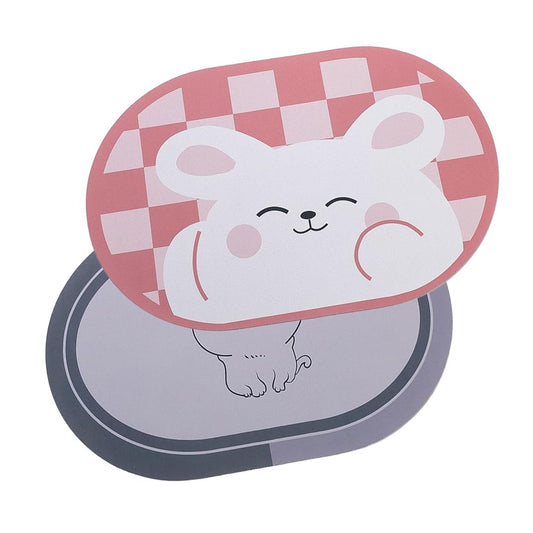 SAVYA HOME Door Mat for Bedroom and Living Room | Anti-Skid Floor Mat for Kids Room | Bathroom Mat| Mat for Living Room, Mat for Bedroom, Pink & Grey, 2