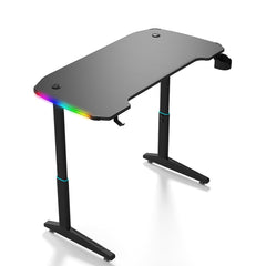 SAVYA HOME Multipurpose Height Adjustable Engineered Wood Table Desk, Ergonomic Spacious Sit-Stand Desk with LED Light Table Frame. Ideal for Home, Office & Gaming Setups (120 * 60*(63-98), Black