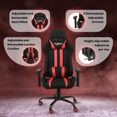SAVYA HOME Apex Crusader X Gaming Chair | Chair for Office Work at Home, Recliner Chair, Study Chair | Leatherette Computer Chair, Red