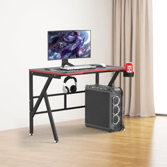 SAVYA HOME Multipurpose Office Desk, Gaming Desk, Study Table, Computer Table, Ergonomic Laptop Table with Cup Holder & Headphone Hook. Ideal for Home, Office & Gaming Setups (120 * 60 * 73), Black