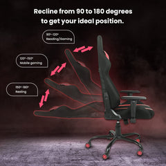 SAVYA HOME Apex Crusader X Gaming Chair | Chair for Office Work at Home, Recliner Chair, Study Chair | Leatherette Computer Chair, Red