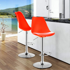 SAVYA HOME® Curvy Kitchen Stool/Bar Stool, High Chair for Kitchen, Bar, Restaurants | Bar Stool for Home, Office, Bar, Height Adjustable Seat(Qty-1) (Single, Red)