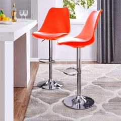 SAVYA HOME® Curvy Kitchen Stool/Bar Stool, High Chair for Kitchen, Bar, Restaurants | Bar Stool for Home, Office, Bar, Height Adjustable Seat(Qty-1) (Single, Red)