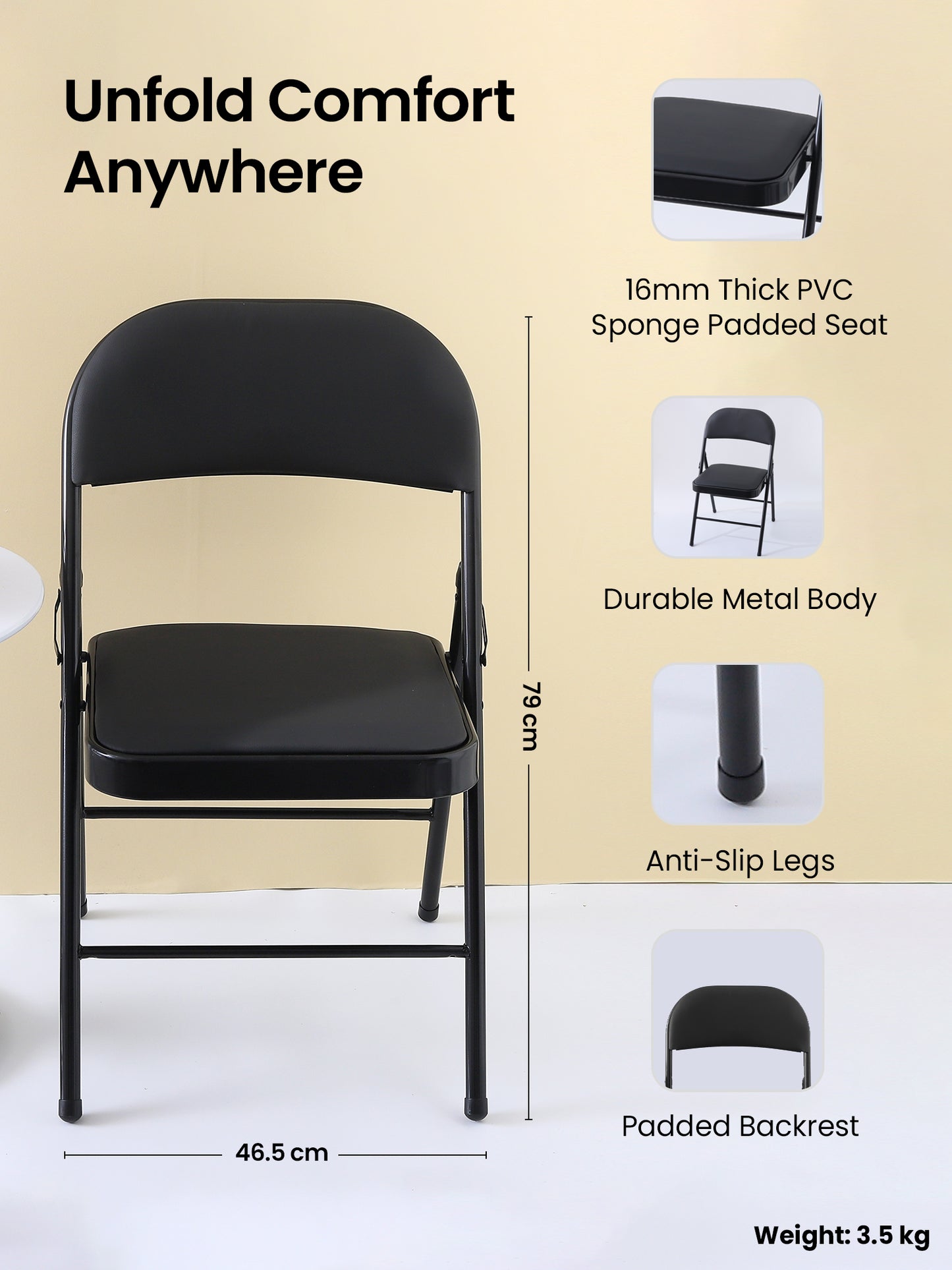 SAVYA HOME folding chair - Home office use