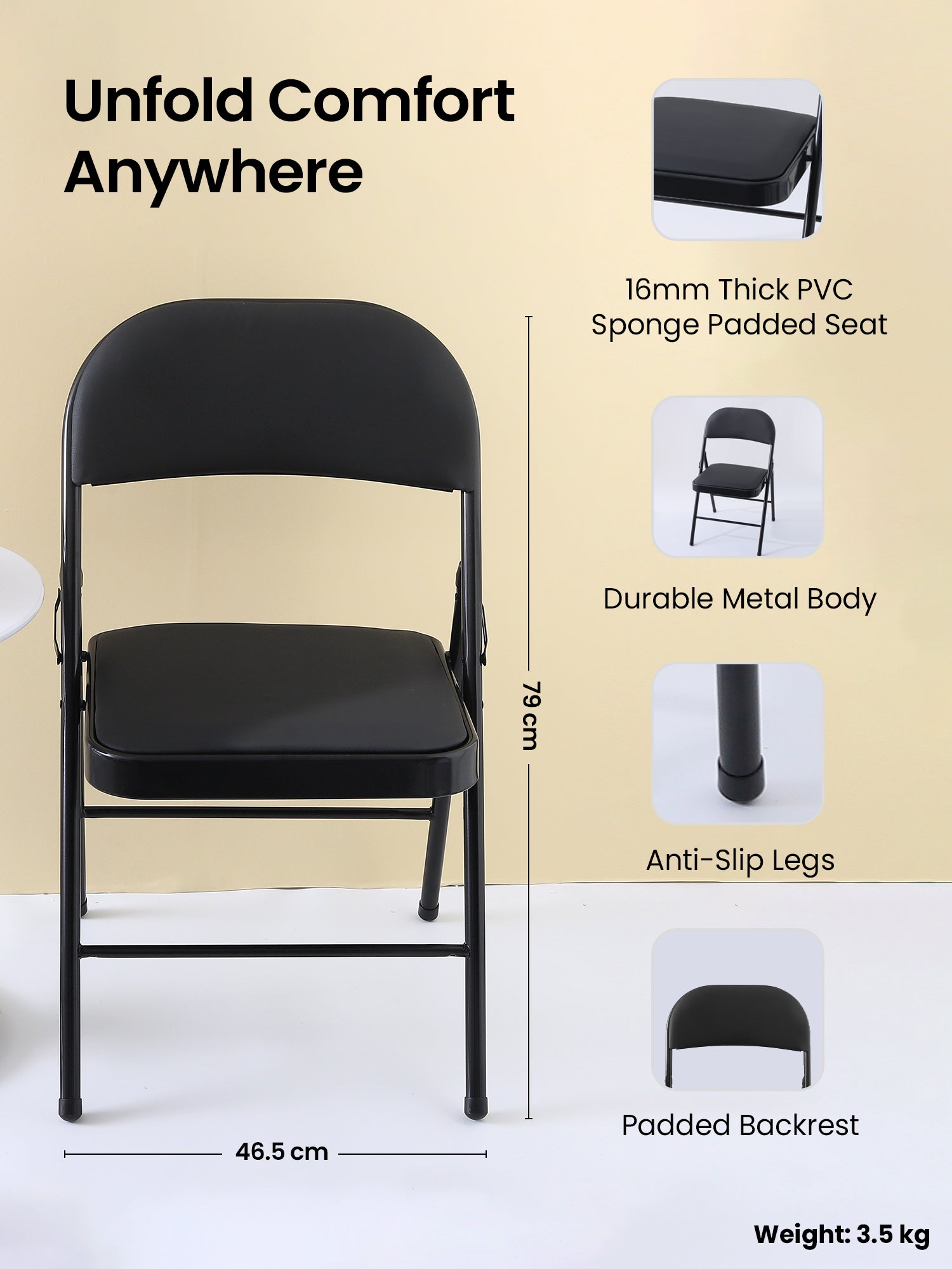 SAVYA HOME folding chair - Home office use