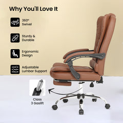 SAVYA HOME High Back Office Chair - Supports Long Working Hours