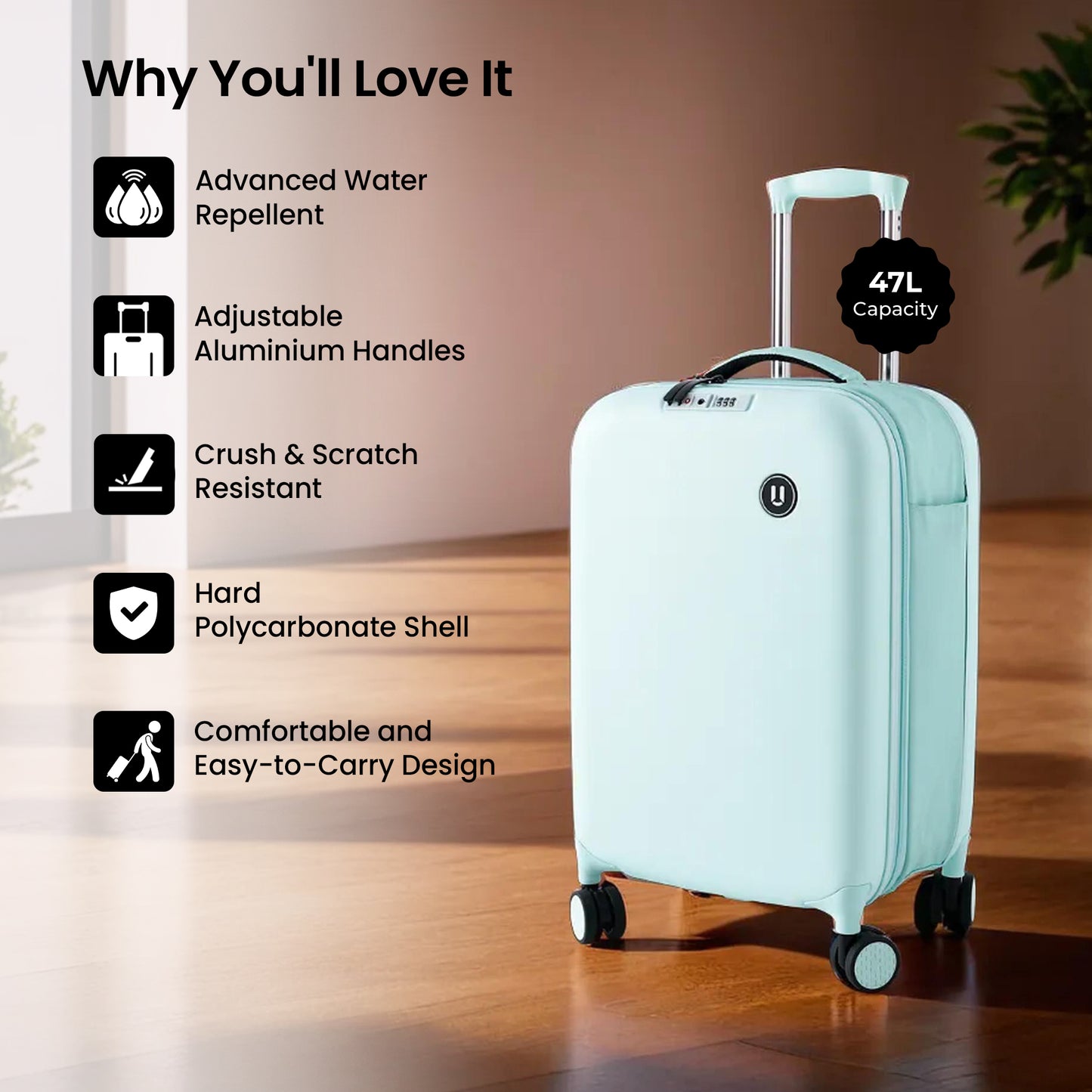 Savya Home Valencia Trolley Bag - Collapsible Feature