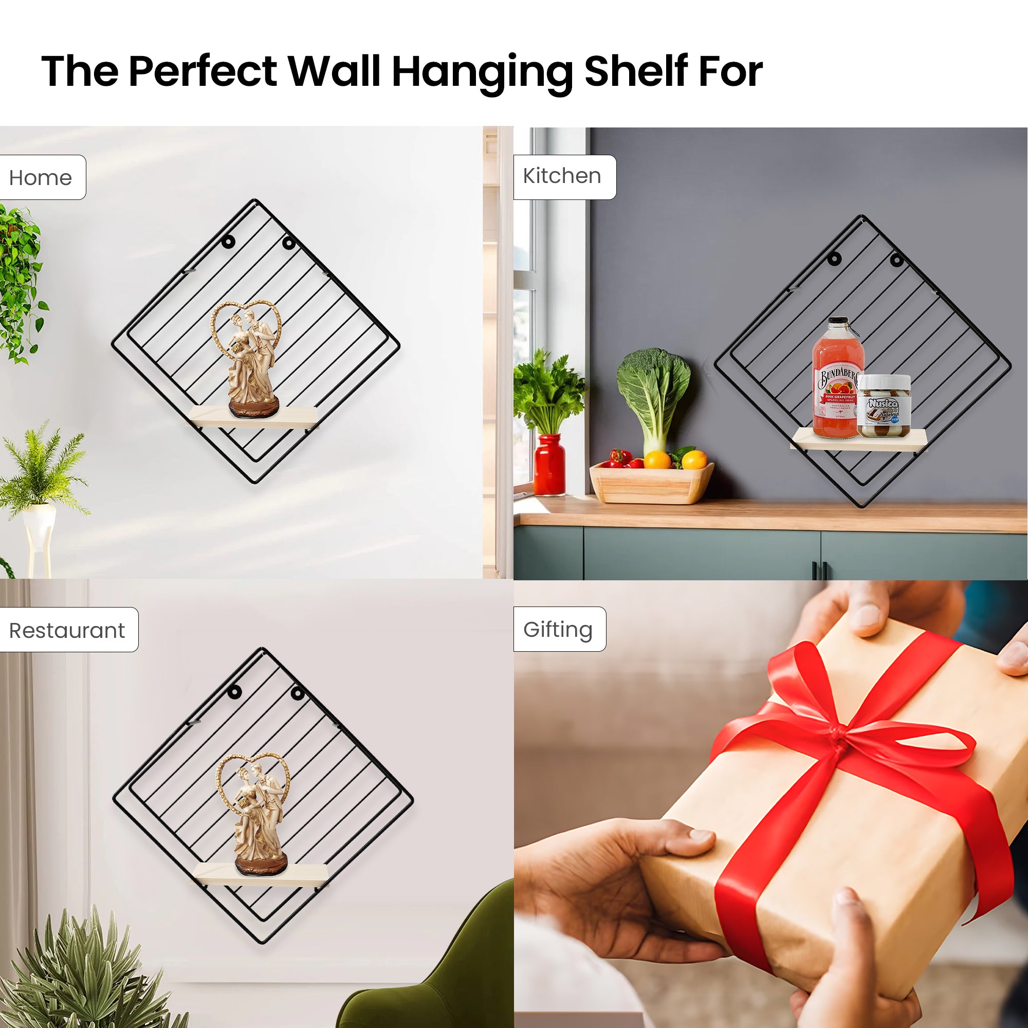 SAVYA HOME wall mounted shelf - office display