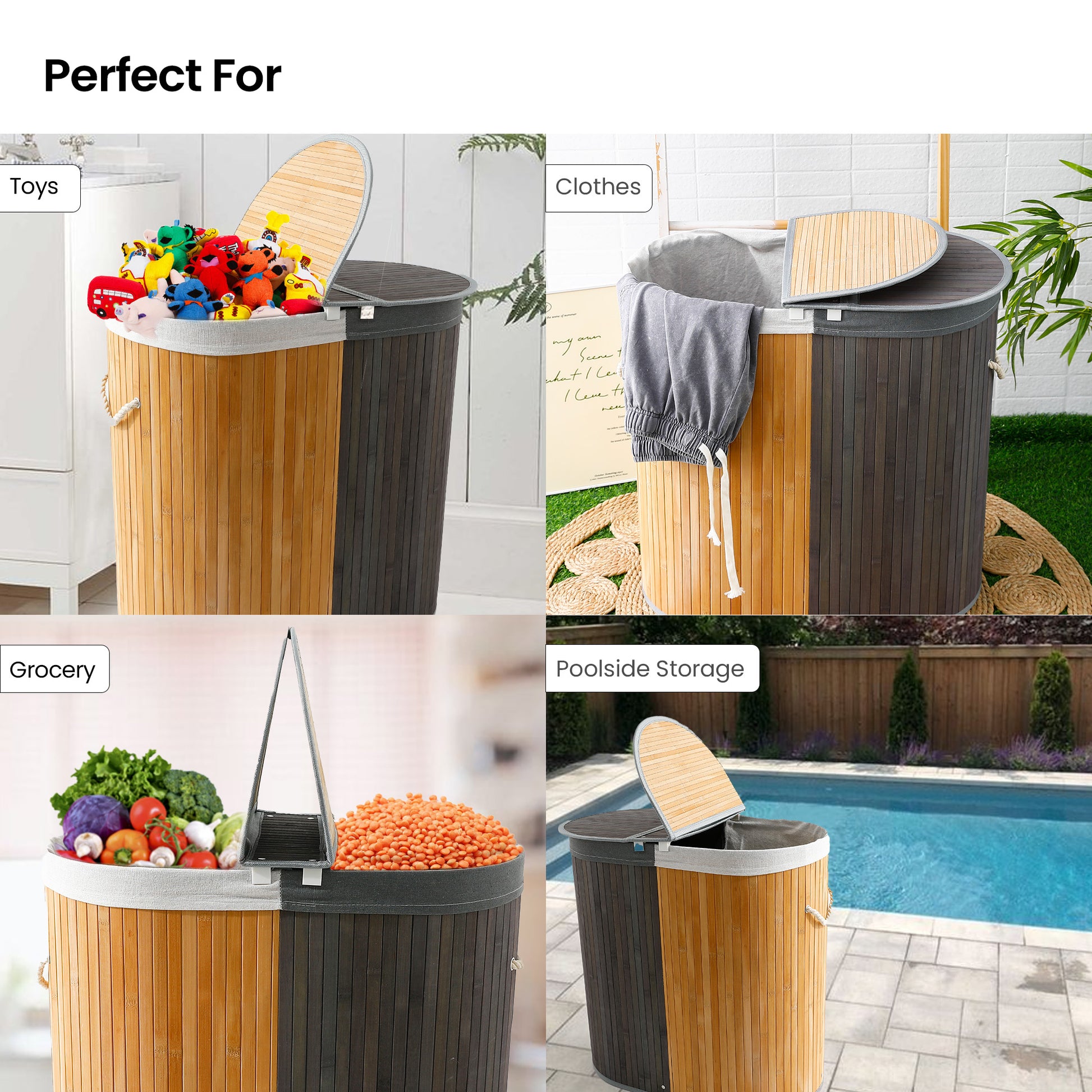 SAVYA HOME bamboo laundry basket - kid's playroom organization