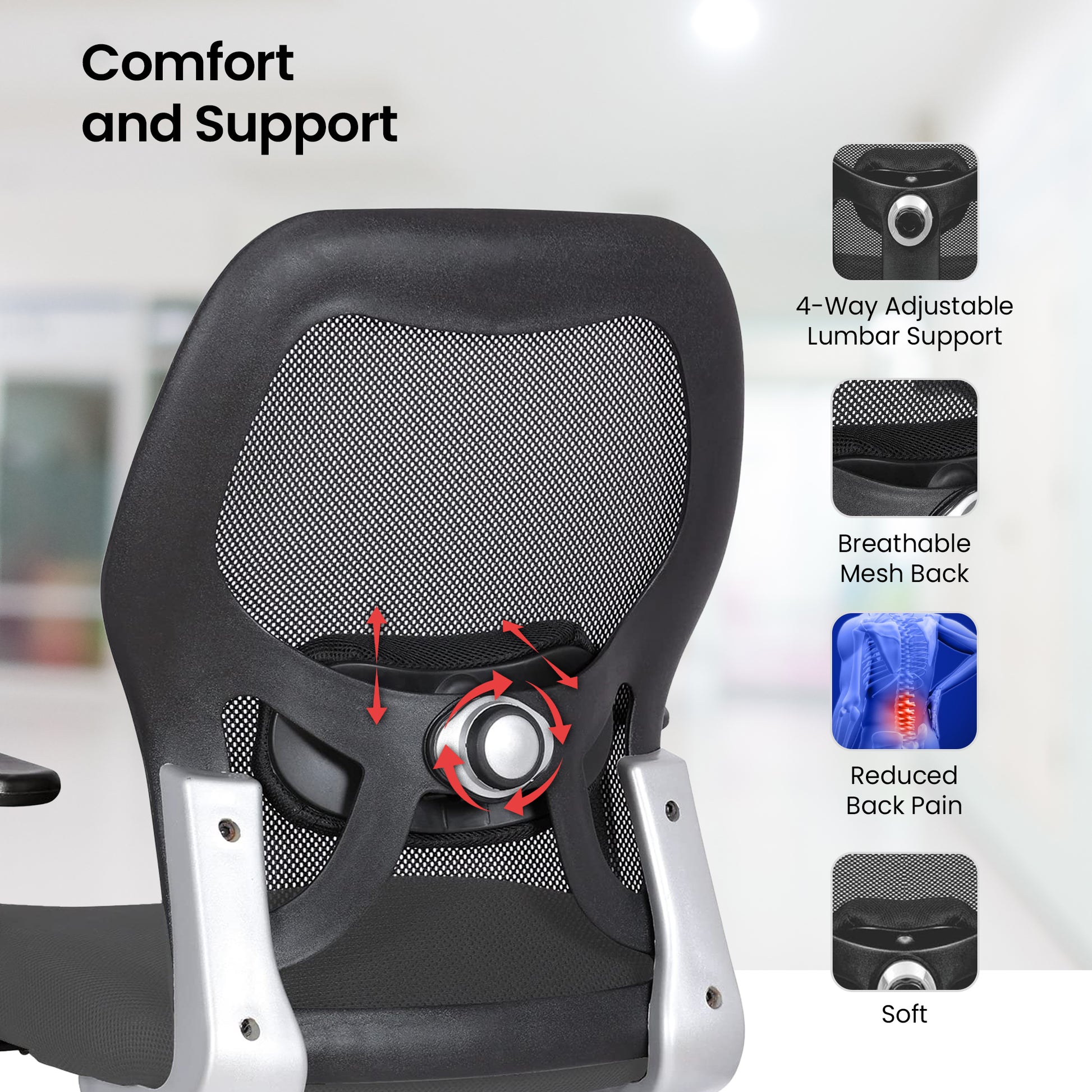 SAVYA HOME Apollo Chair - Durable desk chair for adults