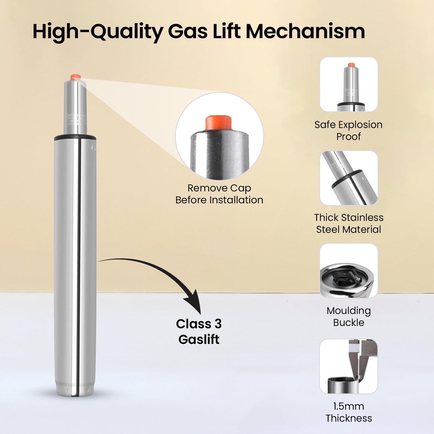 SAVYA HOME Gas Lift Bar Stool - Home Bar