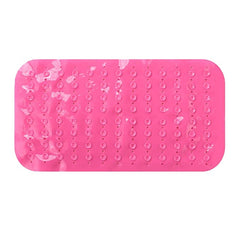 Savya Home Anti Skid Bath Mat for Bathroom, Mat for Kitchen, Mat for Shower area, Bathtub Mats| PVC Bath Mat with Suction Cup, Machine Washable Floor Mat (67x37 cm) (Pink)