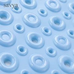 Savya Home Diatom Mud Oval Bathroom Floor Mat PVC/Non-Slip & Soft/Light Weight Mat for Living Room, Anti Skid Mat for Bathroom Floor/Shower Mat/Multipurpose Mat (Dark Blue) (Light Blue)