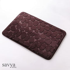 SAVYA HOME Coral Fleece Fabric Bathroom mat|40 x 60|Anti-Skid mat, Living Room mat, Doormat, Multipurpose mat | Quick Dry Bath mat|Non Slip Bath mat|Bath tub mat| Brown