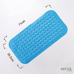 SAVYA HOME Pack of 2 Diatom Mud Bathroom Floor Mat |71 x 35.5 cm|PVC Accu-Pebble Soft & Light Weight Anti-Skid Mat for Living Room,Bathroom/Shower Mat/Multipurpose(Pink & Blue)