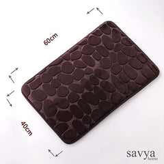 SAVYA HOME Coral Fleece Fabric Bathroom mat|40 x 60|Anti-Skid mat, Living Room mat, Doormat, Multipurpose mat | Quick Dry Bath mat|Non Slip Bath mat|Bath tub mat| Brown