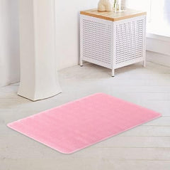 SAVYA HOME Pack of 2 Bathroom Mat PVC/Non-Slip & Soft/Light Weight Mat for Living Room, Anti Skid Mat for Bathroom Floor/Shower Mat/Multipurpose Mat, Grey & Pink