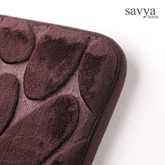 SAVYA HOME Coral Fleece Fabric Bathroom mat|40 x 60|Anti-Skid mat, Living Room mat, Doormat, Multipurpose mat | Quick Dry Bath mat|Non Slip Bath mat|Bath tub mat| Brown