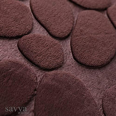 SAVYA HOME Coral Fleece Fabric Bathroom mat|40 x 60|Anti-Skid mat, Living Room mat, Doormat, Multipurpose mat | Quick Dry Bath mat|Non Slip Bath mat|Bath tub mat| Brown