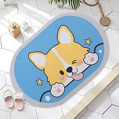 SAVYA HOME Door Mat for Bedroom and Living Room | Anti-Skid Floor Mat for Kids Room | Bathroom Mat |Mat for Living Room, Mat for Bedroom, Blue, 1