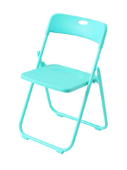 SAVYA HOME Folding Chair, Iron Frame & PP Plastic Seat, Sturdy & Lightweight Camping Chair, Study Chair with Anti-Slip Legs, Foldable Chair, Portable Chair for Kids, Aqua Blue (Aqua Blue)