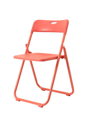 SAVYA HOME Folding Chair, Iron Frame & PP Plastic Seat, Sturdy & Lightweight Camping Chair, Study Chair with Anti-Slip Legs, Foldable Chair, Portable Chair for Kids, Aqua Blue (Orange)