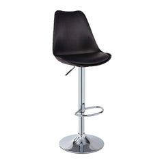 SAVYA HOME Curvy Plus Bar Stool | Stool for Kitchen | Height Adjustable Curvy 360 Swivel Design | High Chair for Adults Suitable for Cafeteria Dining Office Shops | Black