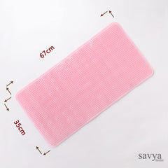 Savya Home Bathroom Floor Mat PVC/Non-Slip & Soft/Light Weight Mat for Living Room, Anti Skid Mat for Bathroom Floor/Shower Mat/Multipurpose Mat (Grey) (Pink)