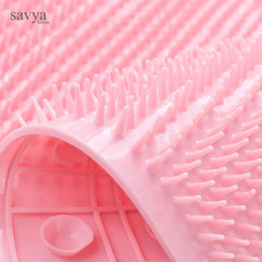 Savya Home Bathroom Floor Mat PVC/Non-Slip & Soft/Light Weight Mat for Living Room, Anti Skid Mat for Bathroom Floor/Shower Mat/Multipurpose Mat (Grey) (Pink)