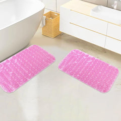 SAVYA HOME Anti Skid Bath Mat for Bathroom, PVC Bath Mat with Suction Cup, Machine Washable Floor Mat (67x37 cm)| |Quick dry bath mat|Non Slip bath mat|Bath tub mat|Light Pink