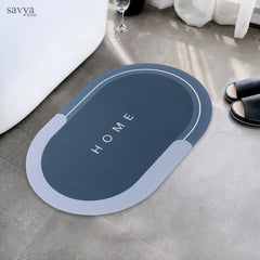 SAVYA HOME Anti Skid Bath Mat | Dry Rubber Backed | Non-Slip Water Absorbing Mat | Door Mats for Bathroom | Mats for Floor | Bathroom Mats | Bathroom Accessories | Home Decor | Blue - 40 X 60cm