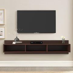 SAVYA HOME Large Set Top Box Stand Wall Mount |Wooden Shelf For Wall |Living Room, Drawing Room, Bedroom |Rack for Storage |Premium Engineered Wood |TV Unit For Living Room| Brown 89cm x 21 cm x 21 cm