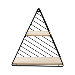 SAVYA HOME Triangular Hanging Wall Shelf/Wall Shelves/Wall Mounted Shelf/Home Decoration/Wall Shelf for Bedroom/Interior Decoration Items/Metal Decorative Rack/Pinewood/White-27x9.5x27 cm