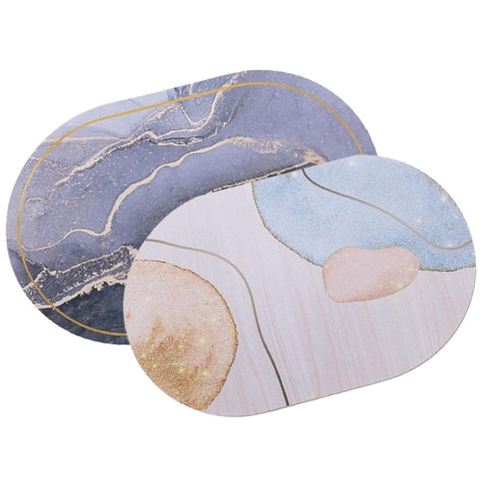 SAVYA HOME Pack of 2 Polypropylene Bathroom Mats | 60 x 40cm | Anti-Skid Mat for Living Room, Kitchen, Shower, Bathtub | Multipurpose Mat (Ivory & Bluish) | Stylish and Functional Floor Mats