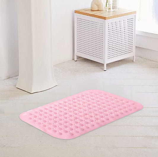 SAVYA HOME Pack of 2 Diatom Mud Bathroom Floor Mat |71 x 35.5 cm|PVC Accu-Pebble Soft & Light Weight Anti-Skid Mat for Living Room,Bathroom/Shower Mat/Multipurpose(Pink)