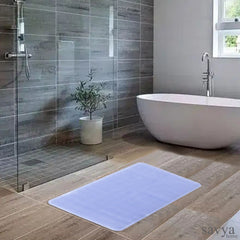 SAVYA HOME Diatom Mud Bathroom Mat | Non Slip Rubber Floor Mat for Kitchen | Light Weight Shower Mat | Anti Skid Door Mat | Foot Mats for Home | Machine Washable | Bath Mats | Blue - 34X 67 cm