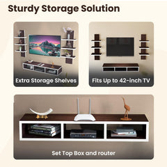 SAVYA HOME - TV Unit for Living Room, Set Top Box Stand, Wall Shelf, Book Shelf, Shelf Organizer, Large, Suitable for upto 42 inch TVs