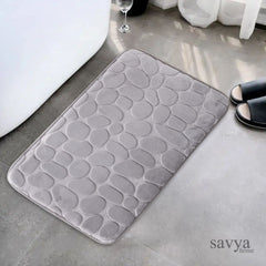 SAVYA HOME Coral Fleece Fabric Bathroom mat|40 x 60|Anti-Skid mat, Living Room mat, Doormat, Multipurpose mat | Quick dry bath mat|Non Slip bath mat|Bath tub mat| Grey