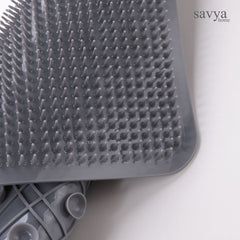SAVYA HOME Pack of 2 Bathroom Mat PVC/Non-Slip & Soft/Light Weight Mat for Living Room, Anti Skid Mat for Bathroom Floor/Shower Mat/Multipurpose Mat, Grey
