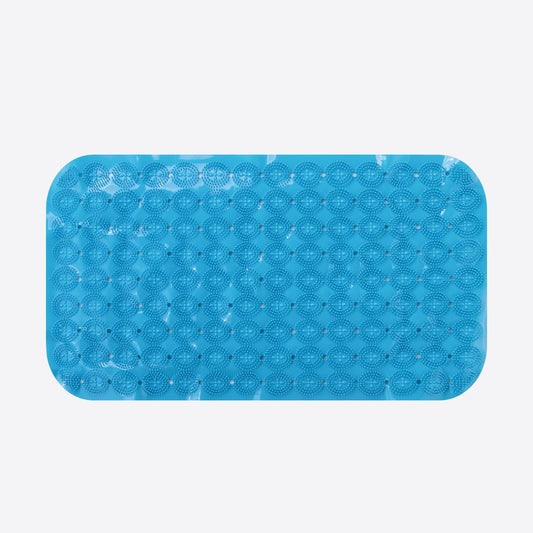 SAVYA HOME Anti Skid Bath Mat for Bathroom, PVC Bath Mat with Suction Cup, Machine Washable Floor Mat (67x37 cm)| Quick dry bath mat|Non Slip bath mat|Bath tub mat| Blue