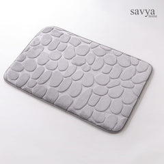 SAVYA HOME Coral Fleece Fabric Bathroom mat|40 x 60|Anti-Skid mat, Living Room mat, Doormat, Multipurpose mat | Quick dry bath mat|Non Slip bath mat|Bath tub mat| Grey