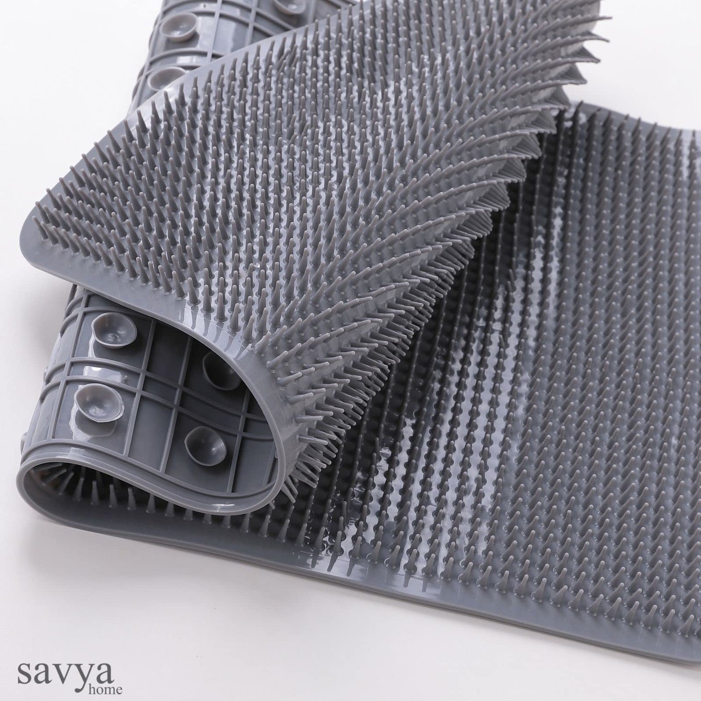 SAVYA HOME Pack of 2 Bathroom Mat PVC/Non-Slip & Soft/Light Weight Mat for Living Room, Anti Skid Mat for Bathroom Floor/Shower Mat/Multipurpose Mat, Grey