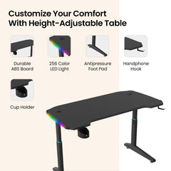 SAVYA HOME Electric Height Adjustable Desk/Study Table for Students/Office Table/Study Table for Adults/Gaming Table/Table for Study/Writing Table/Office Table for Work from Home/Office Desk - Black