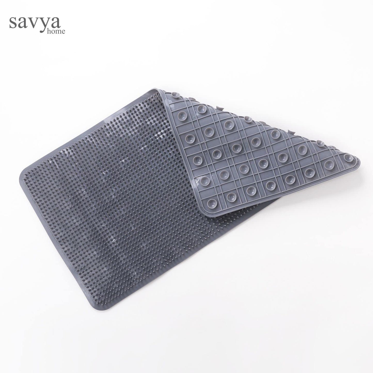 SAVYA HOME Pack of 2 Bathroom Mat PVC/Non-Slip & Soft/Light Weight Mat for Living Room, Anti Skid Mat for Bathroom Floor/Shower Mat/Multipurpose Mat, Grey