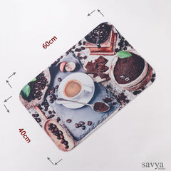 SAVYA HOME Kitchen Mats|kitchen Floor mat, Kitchen drying mat| 60 x 40 ||Anti-Skid Mat for Living Room,Bathroom,Shower,Bathtub mat,Multipurpose Mat (Coffee)