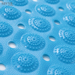 SAVYA HOME Diatom Mud Bathroom Floor Mat |71 x 35.5|40 x 100|PVC Accu-Pebble Soft & Light Weight Anti-Skid Mat for Living Room,Bathroom/Shower Mat/Multipurpose(Sky Blue) (71 x 35.5, Blue)