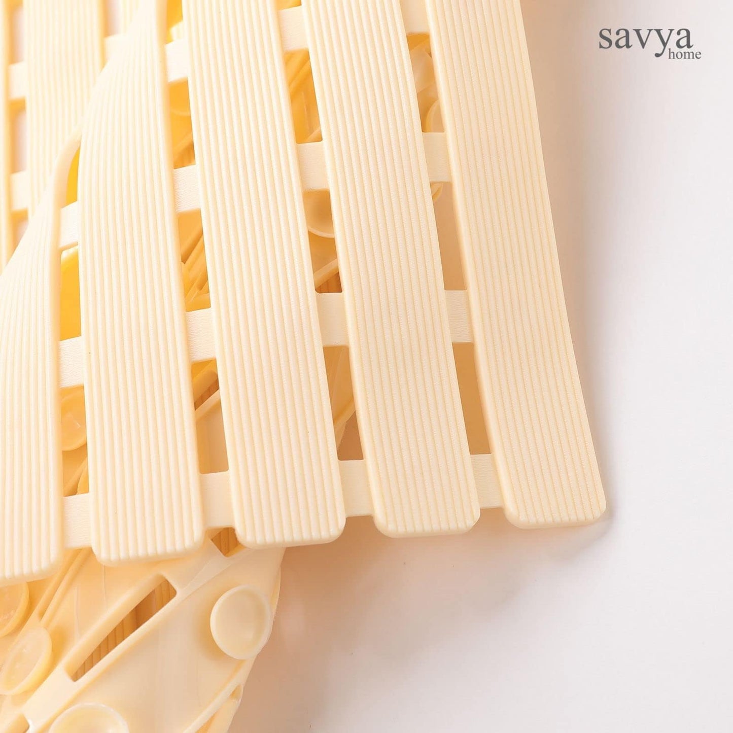 SAVYA HOME Pack of 2 PVC Bathmats | 40x71cm | Anti-Skid mat, Living Room mat, Doormat, Multipurpose mat | Quick dry bath mat|Non Slip bath mat|Bath tub mat|(Beige & Grey)