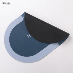 SAVYA HOME Anti Skid Bath Mat | Dry Rubber Backed | Non-Slip Water Absorbing Mat | Door Mats for Bathroom | Mats for Floor | Bathroom Mats | Bathroom Accessories | Home Decor | Blue - 40 X 60cm