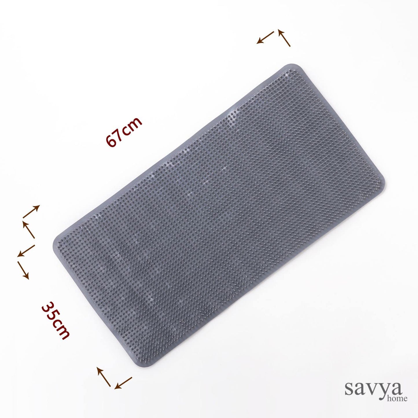 SAVYA HOME Pack of 2 Bathroom Mat PVC/Non-Slip & Soft/Light Weight Mat for Living Room, Anti Skid Mat for Bathroom Floor/Shower Mat/Multipurpose Mat, Grey